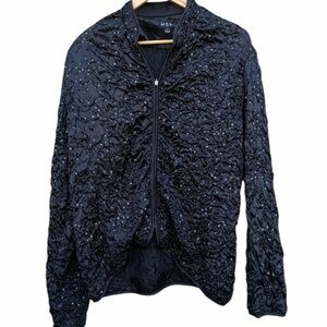 MSK black sequin jacket size large